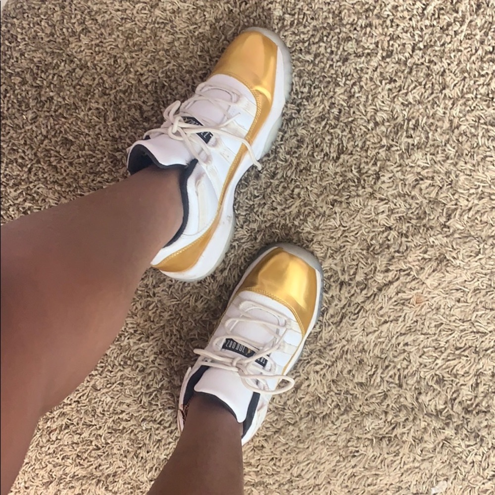 Gold And White Jordans !